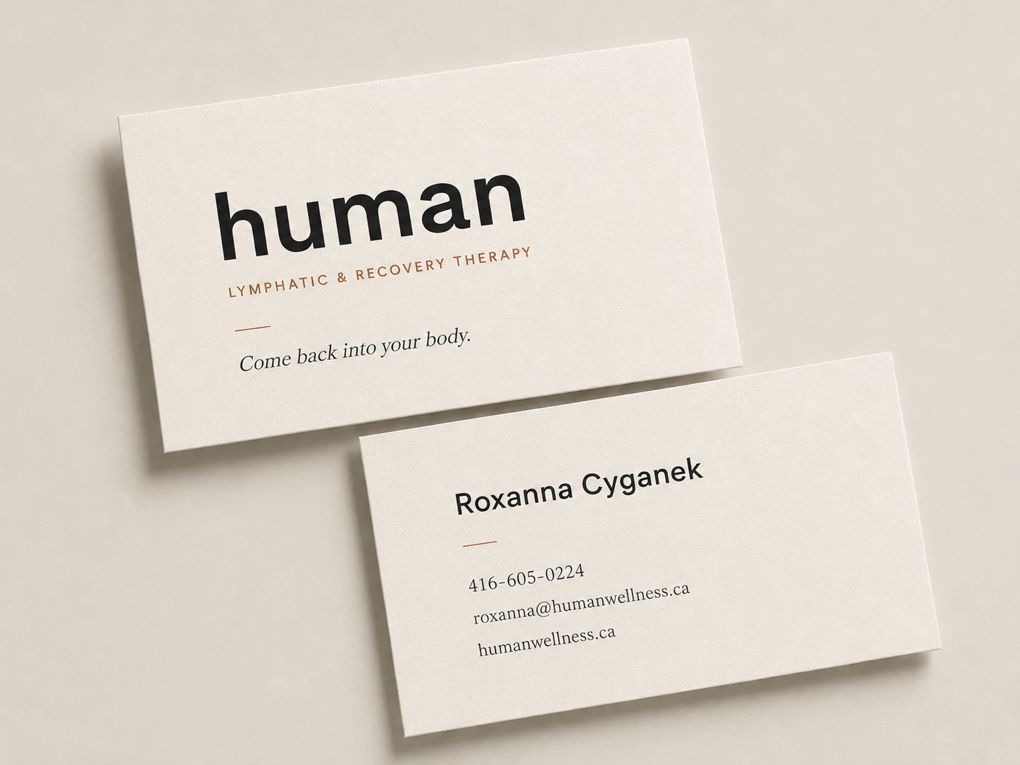 HUMAN business card front and back
